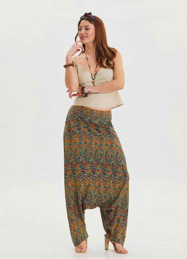Petrol Ethnic Shalwar with Pocket Detail and Laced Legs 4476